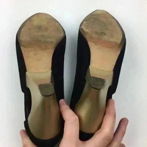 Prevata Heels 6.5 Italian Suede Funky Heel Vintage - Picture 6 of 9